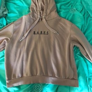 Light Pink babes sweatshirt Crop top